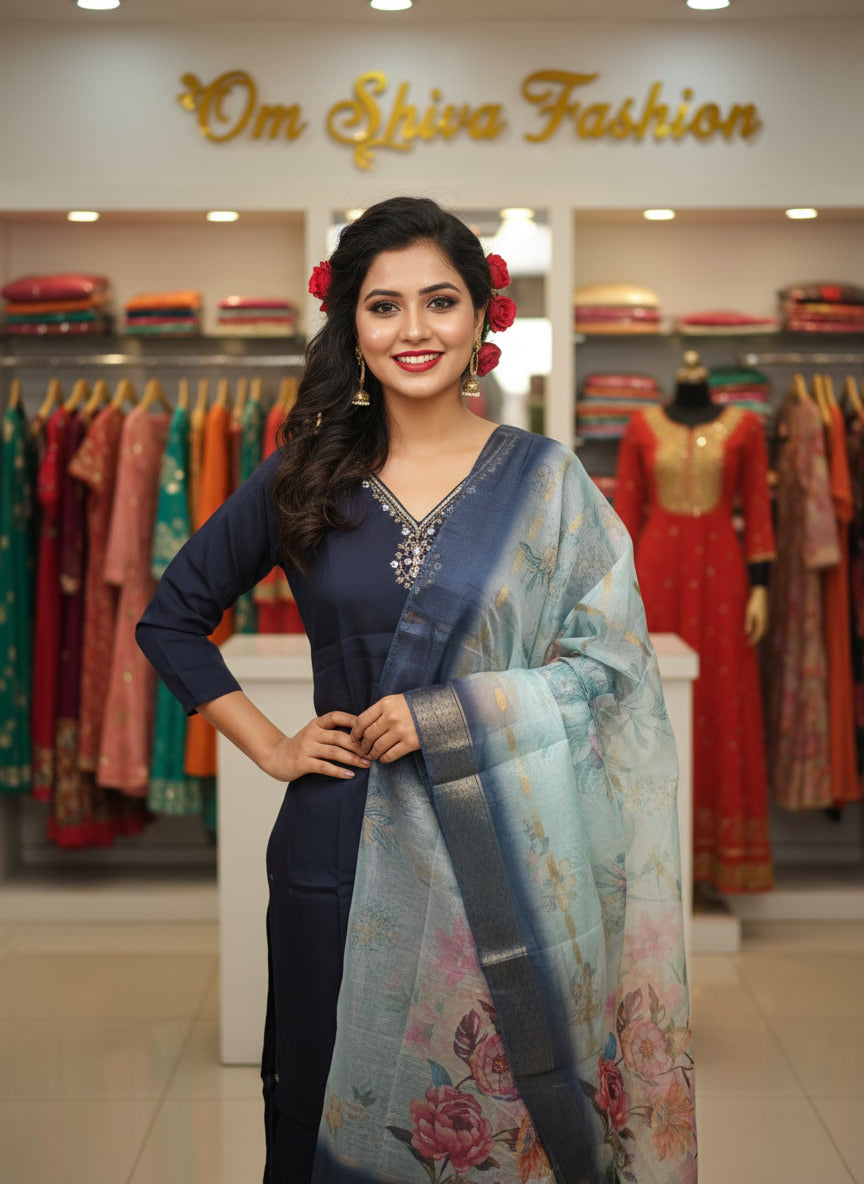 3pcs (roman silk with digital duppata)