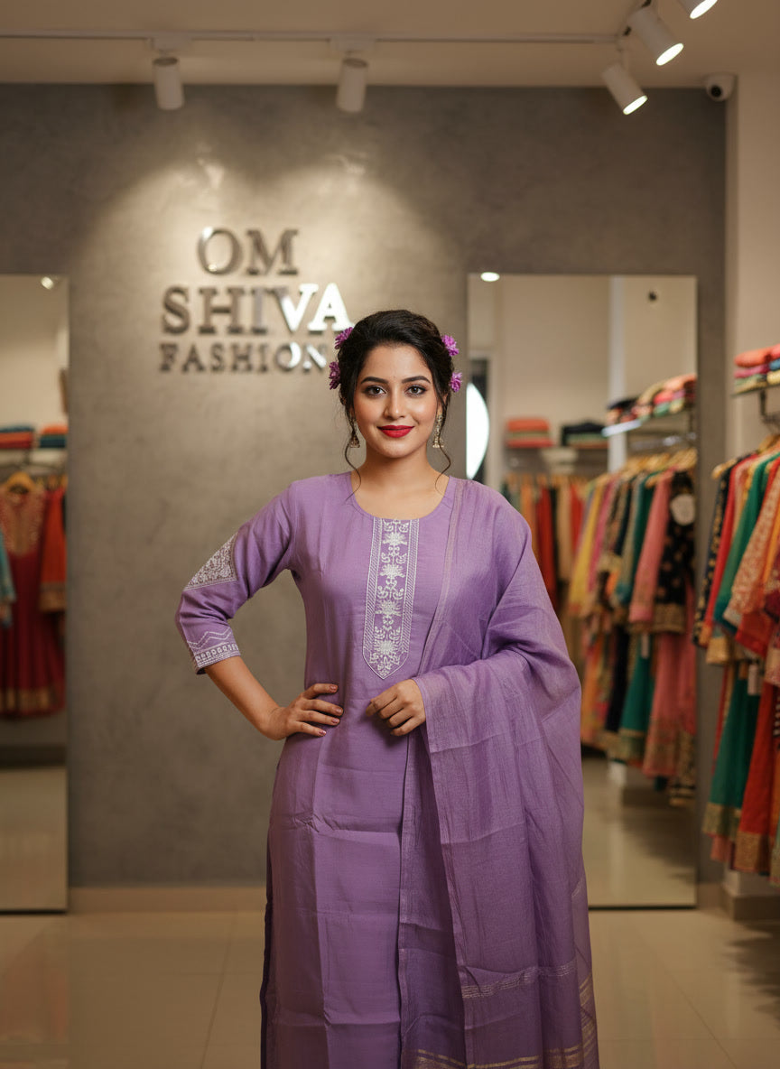 3pcs set(roman fabric with sleeve work)