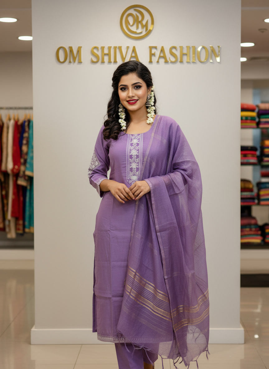 3pcs set(roman fabric with sleeve work)