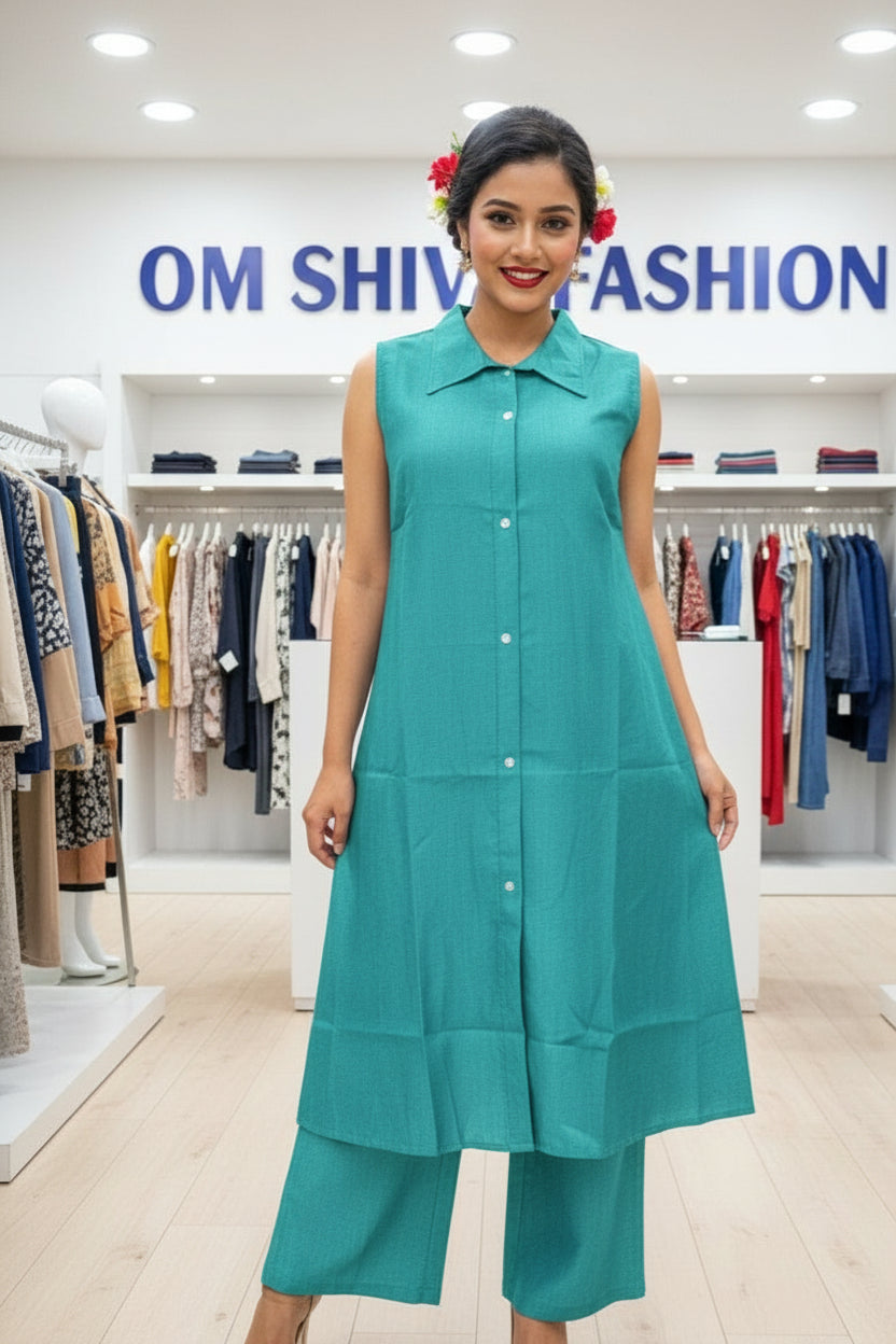 2pcs set(vertican fabric with discharge print )