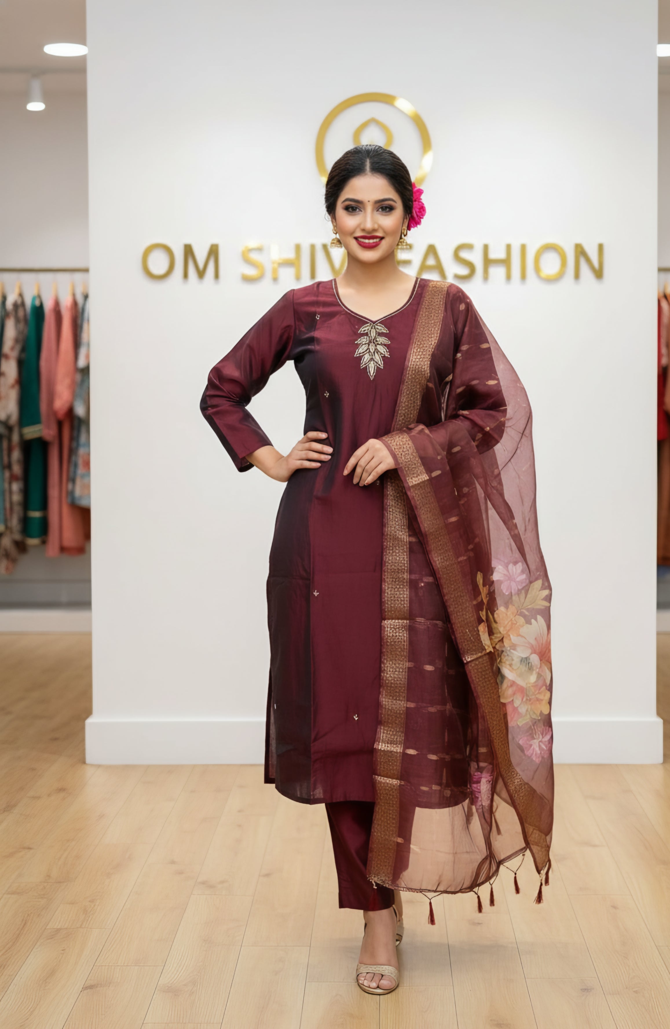 3pcs set(rangeela fabric with 3d digital duppata)