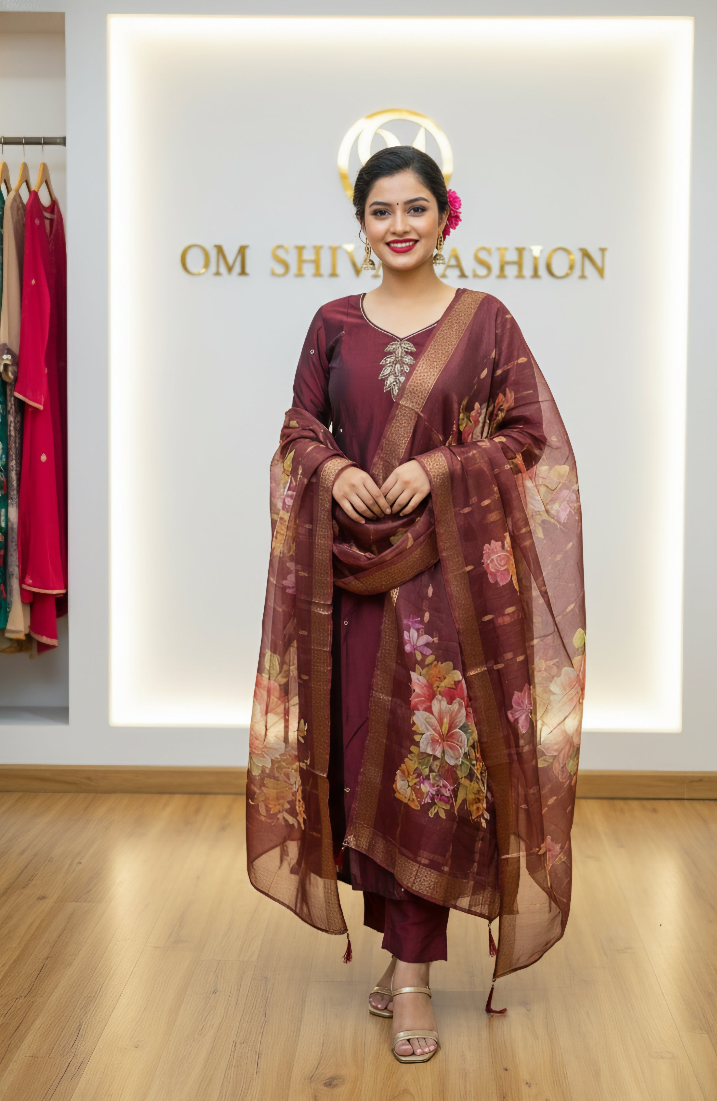 3pcs set(rangeela fabric with 3d digital duppata)