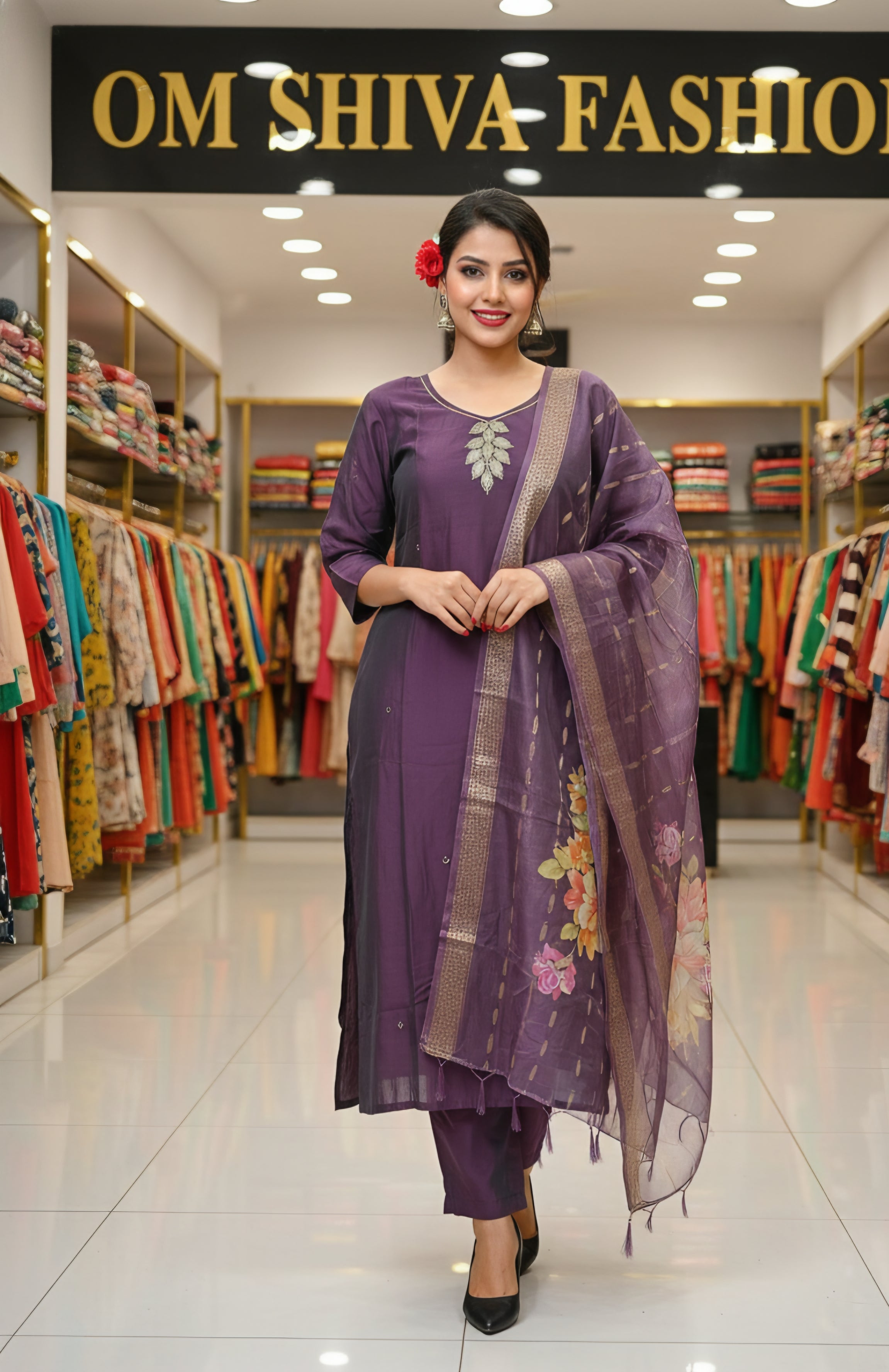 3pcs set(rangeela fabric with 3d digital duppata)