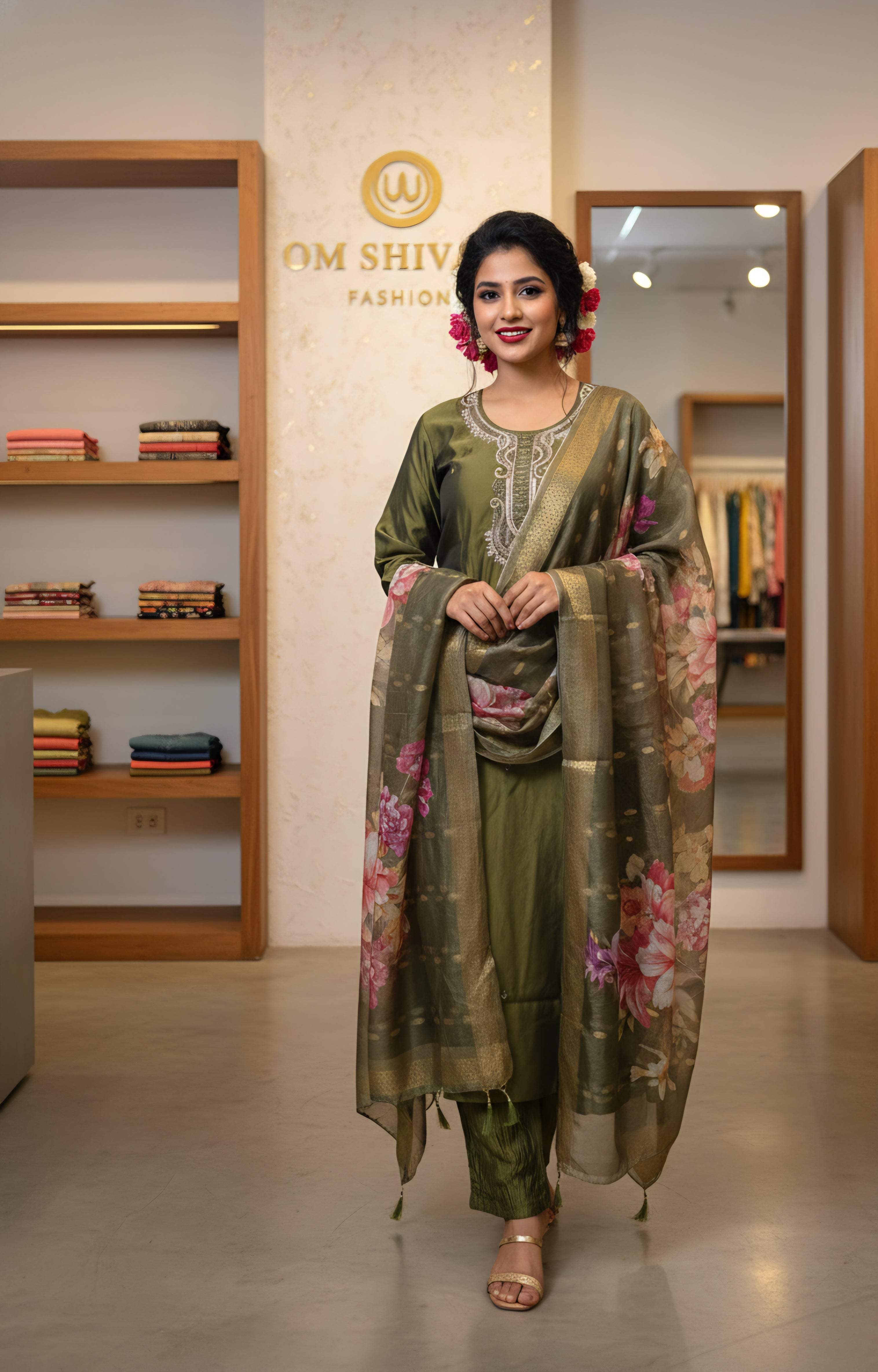 3pcs set(rangeela fabric with 3d duppata)