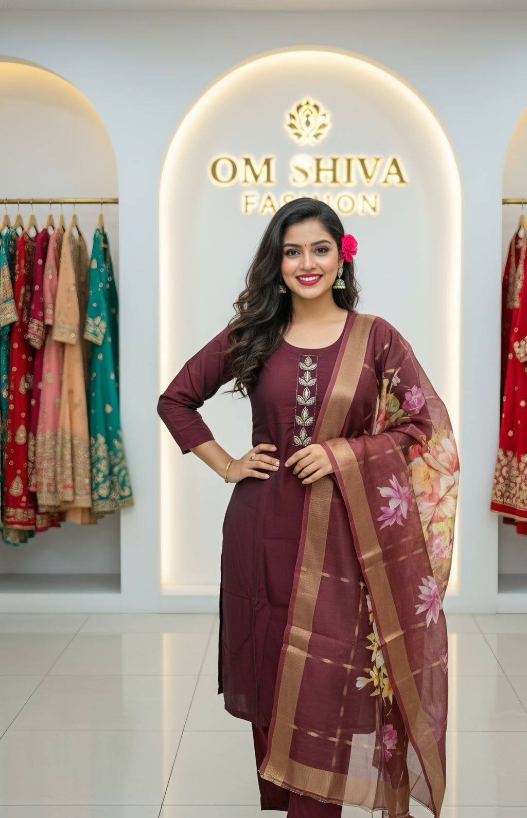 3pcs set(rangeela fabric with 3d digital duppata)