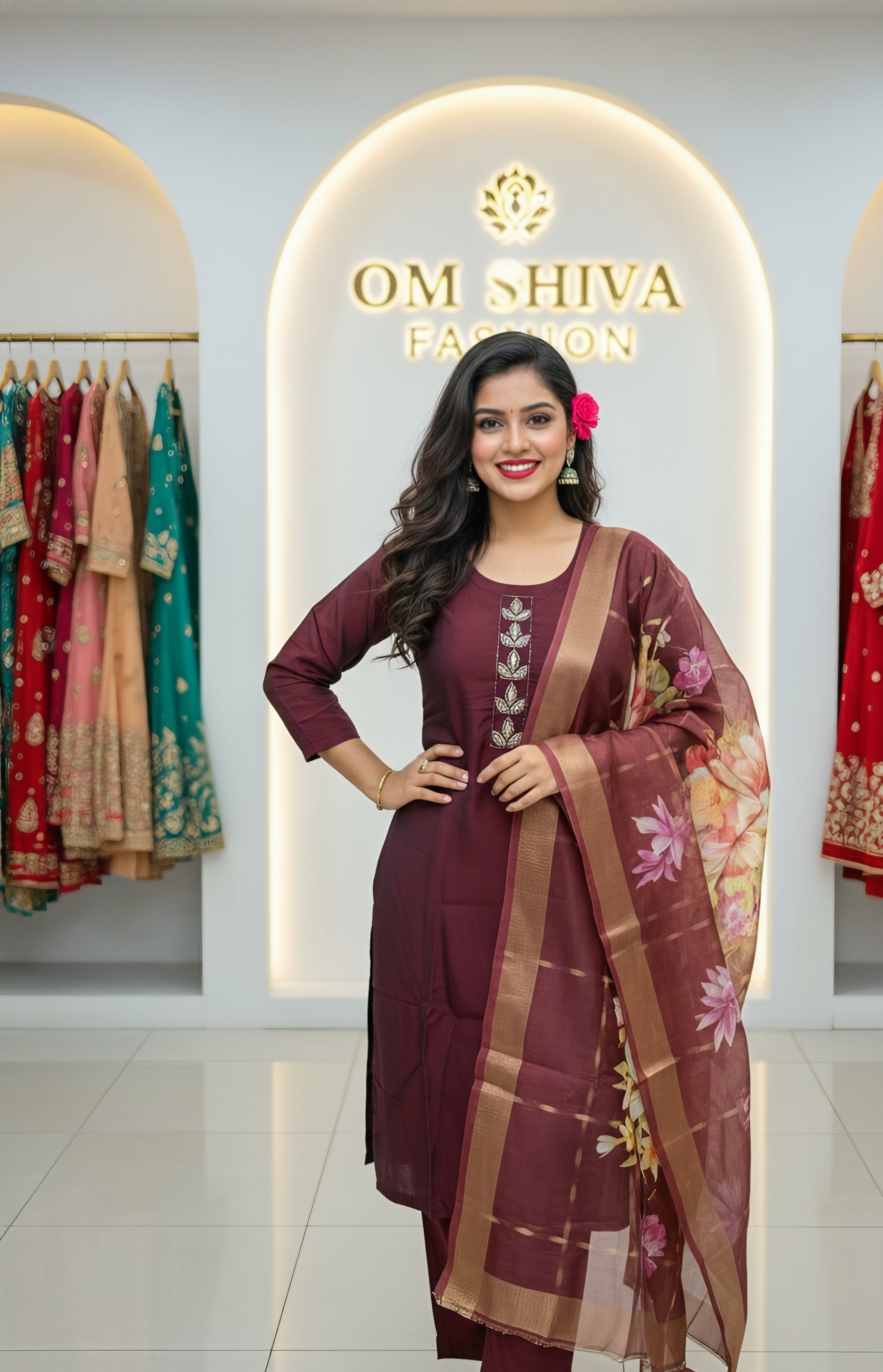 3pcs set(rangeela fabric with 3d digital duppata)