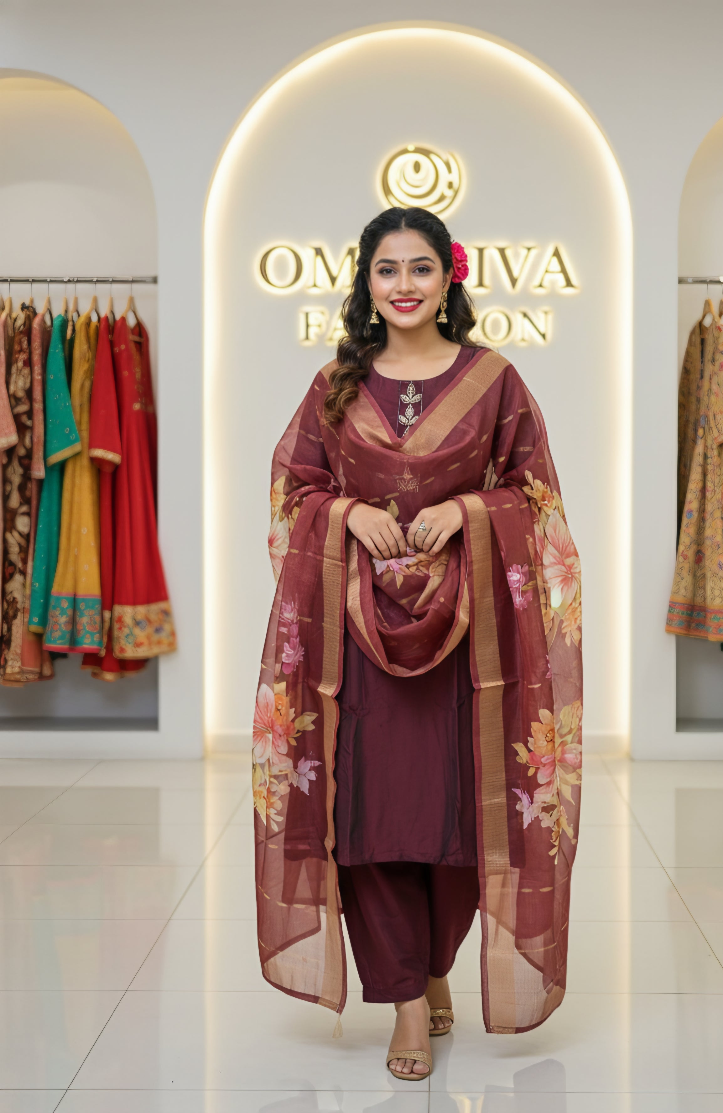 3pcs set(rangeela fabric with 3d digital duppata)