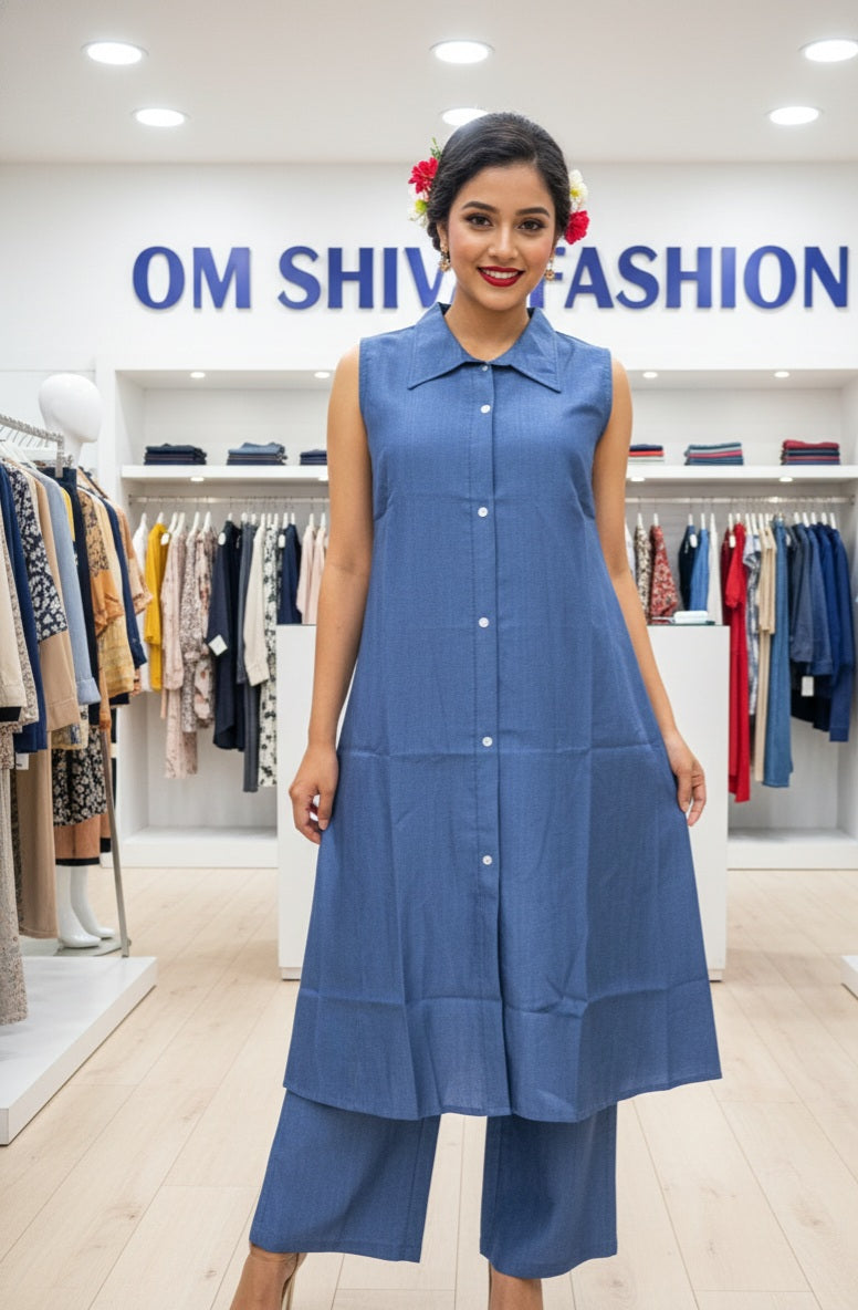 2pcs set(vertican fabric with discharge print )