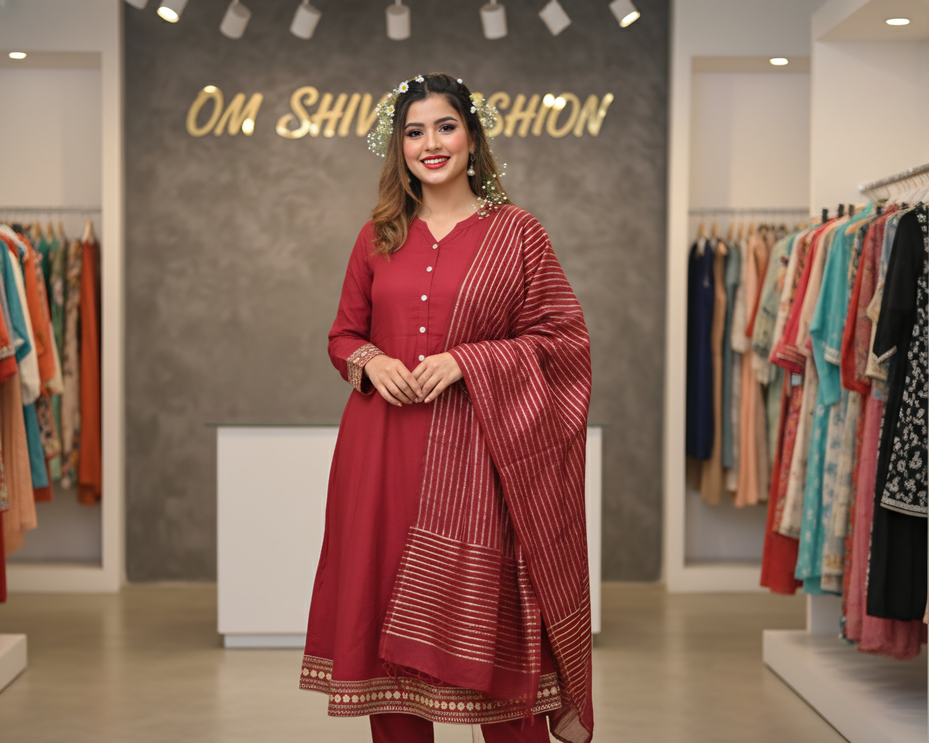 3pcs set (vertican fabric discharged print)